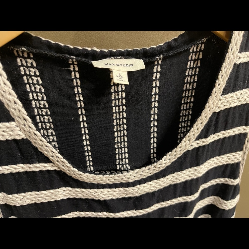 Max Studio B/W Nautical “Rope” Shift Dress - Picture 3 of 4